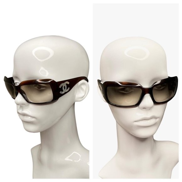 Chanel Women's Brown and White Sunglasses - Picture 1 of 5